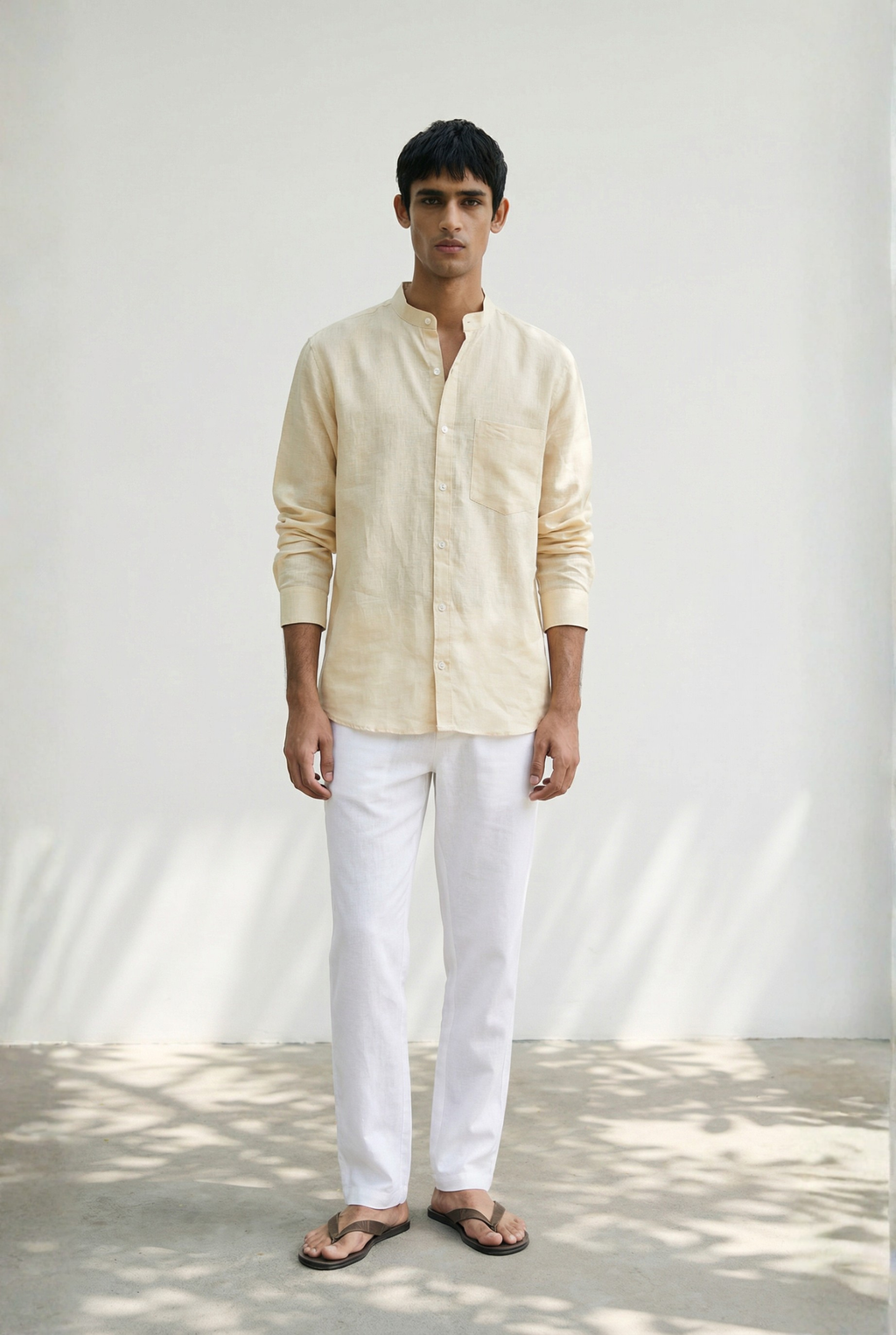 Chinese Collar | Pure Linen Shirt
