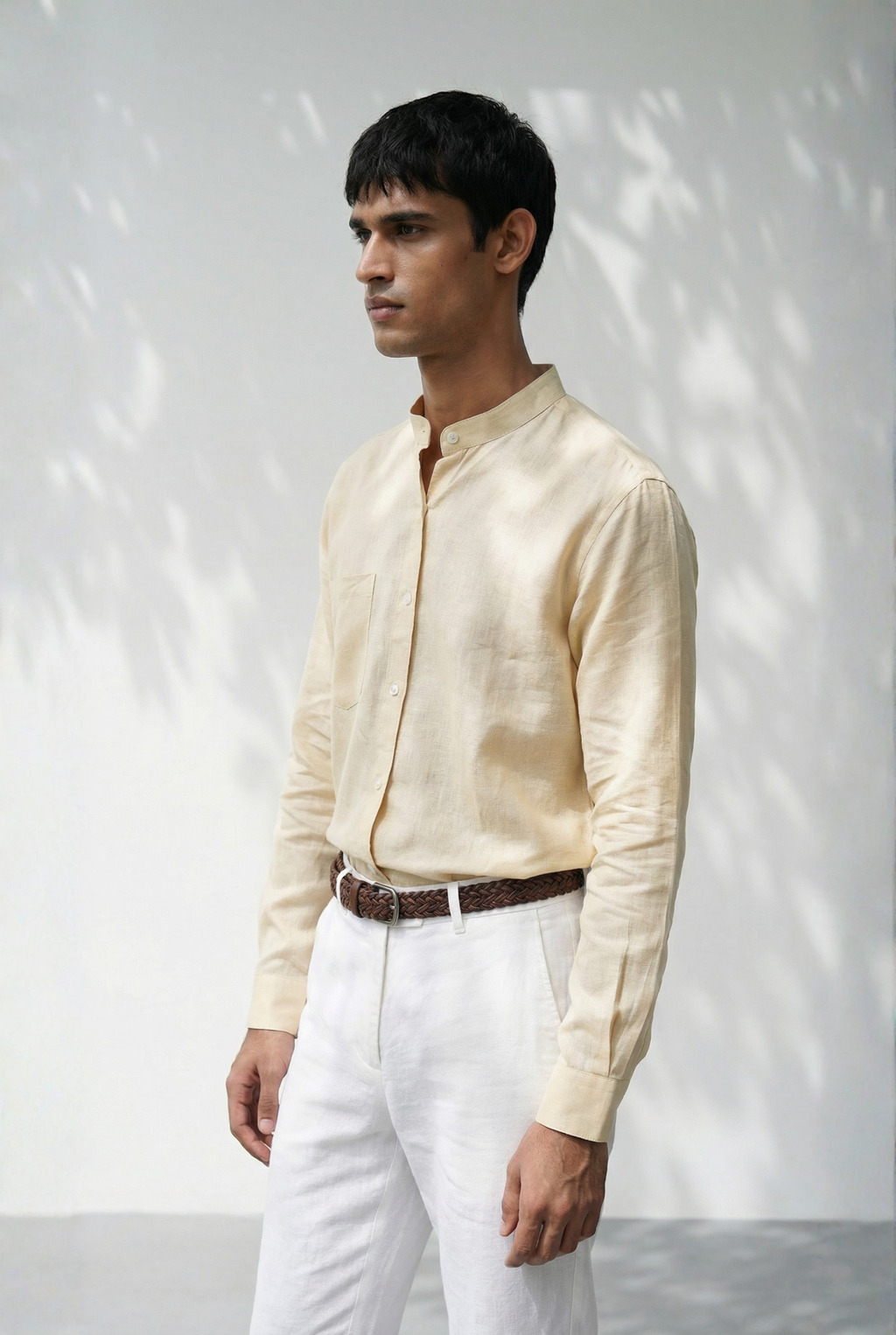 Chinese Collar | Pure Linen Shirt