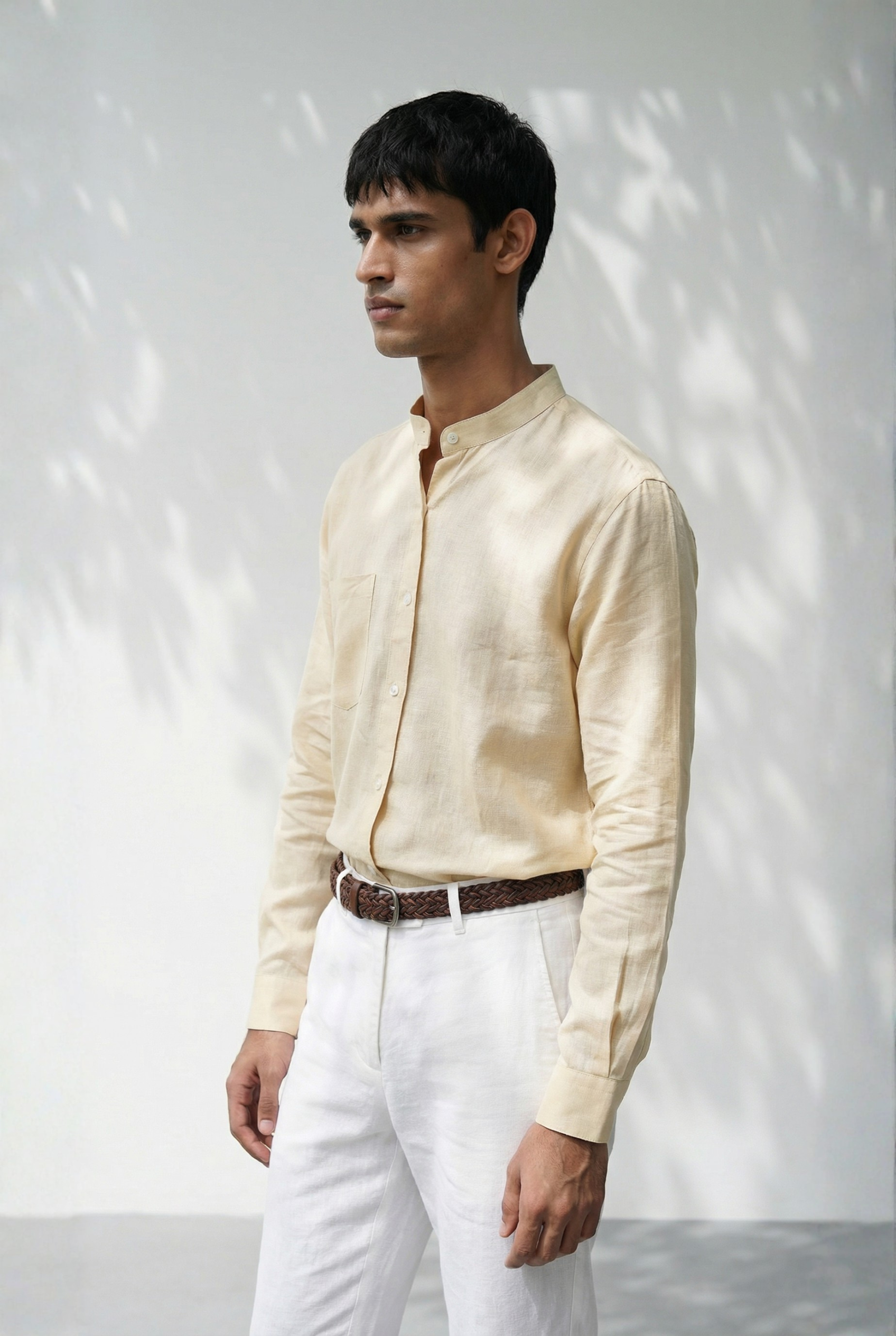Chinese Collar | Pure Linen Shirt