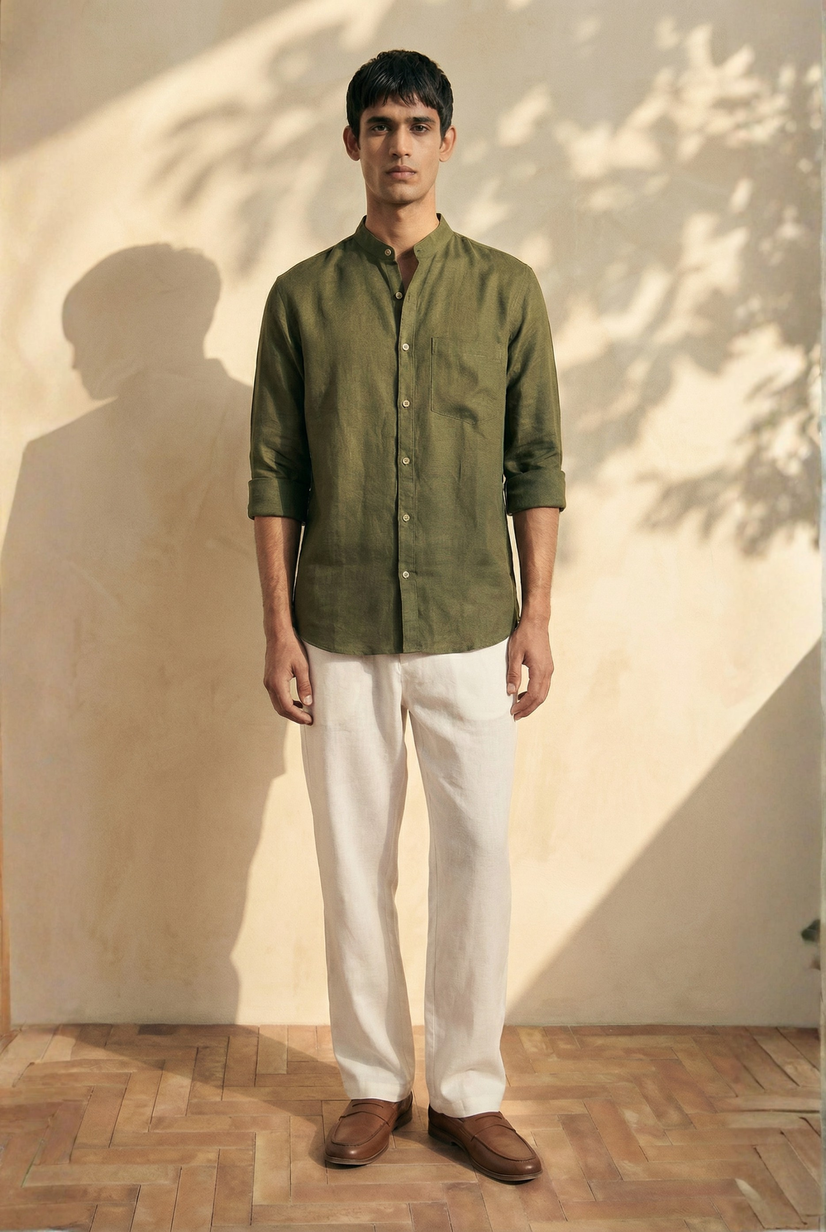 Chinese Collar | Pure Linen Shirt