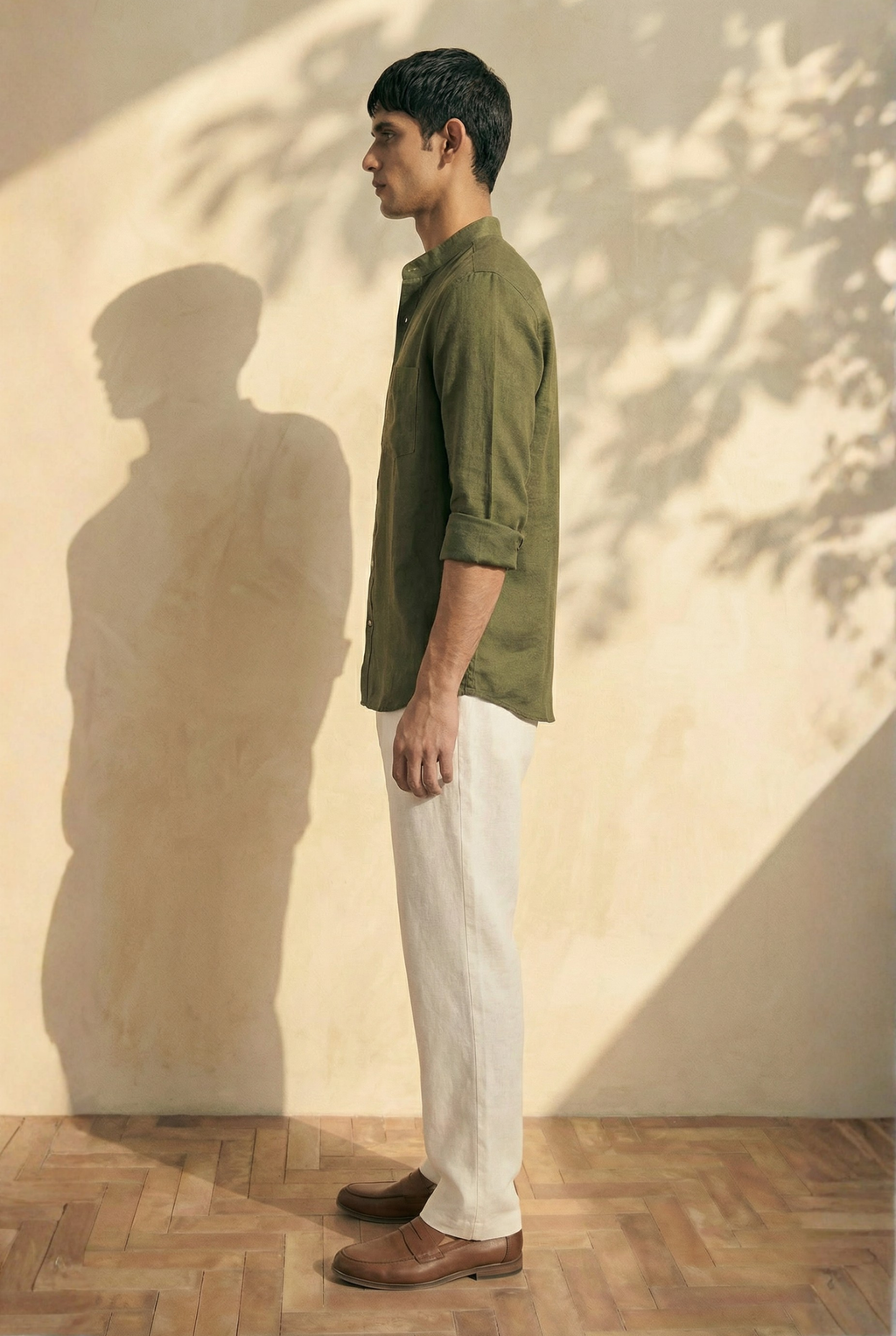 Chinese Collar | Pure Linen Shirt