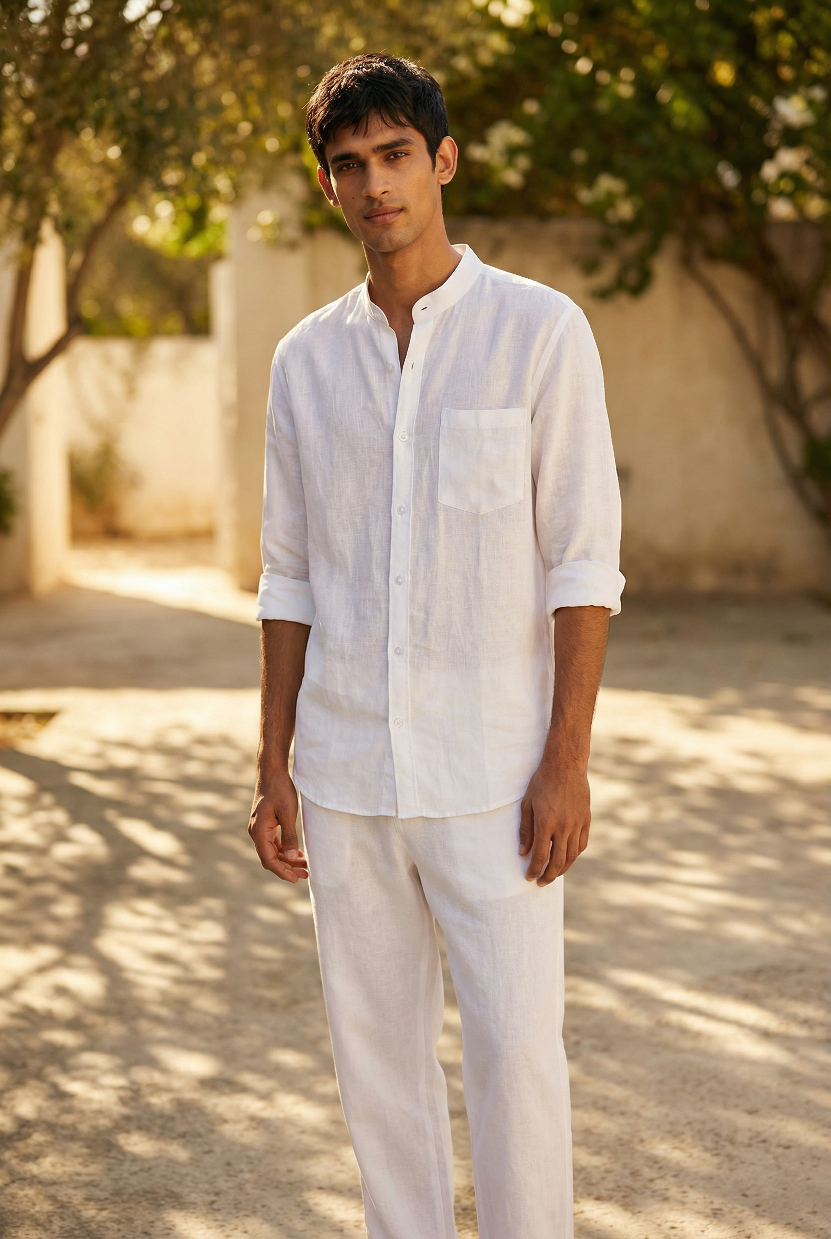 Chinese Collar | Pure Linen Shirt