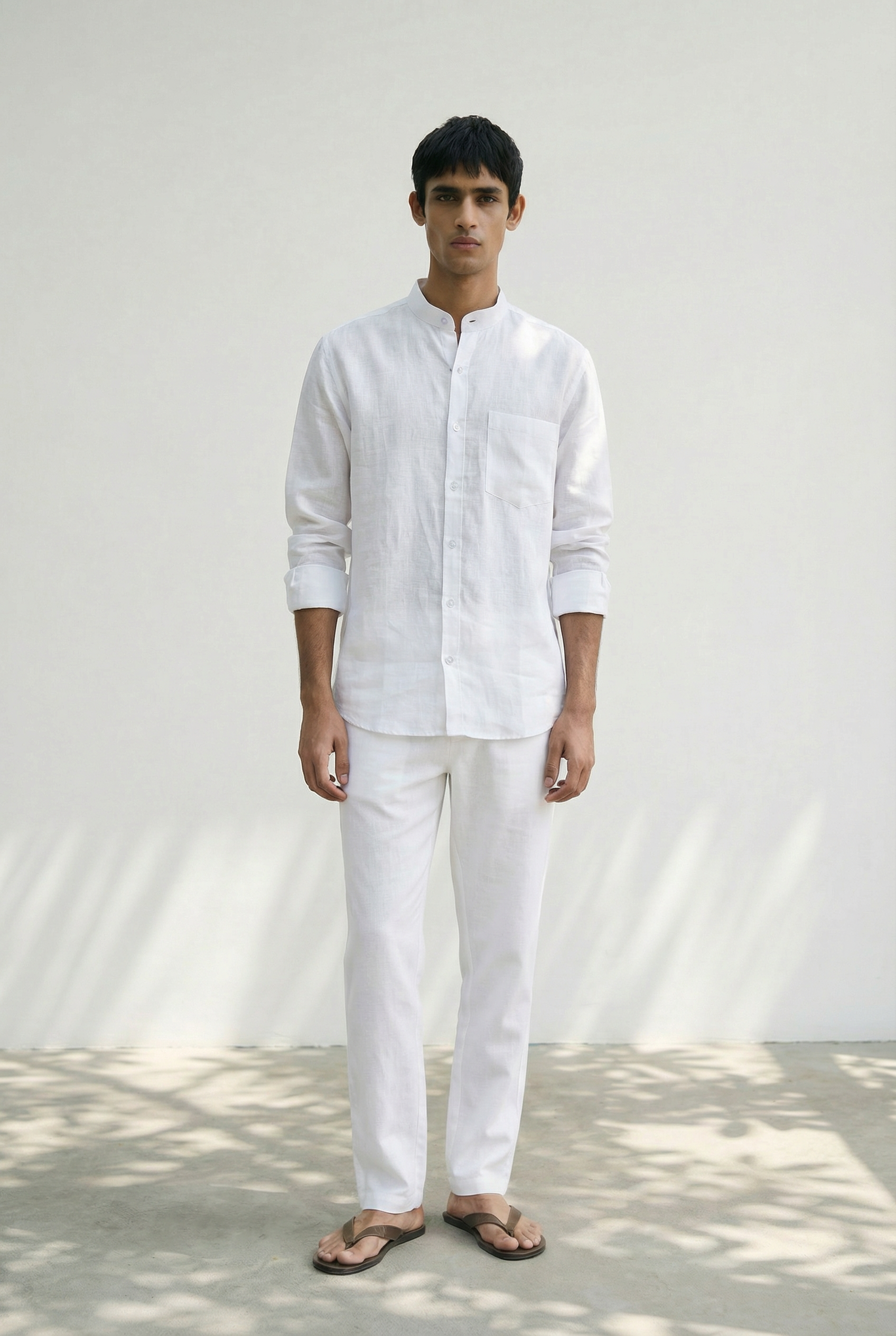 Chinese Collar | Pure Linen Shirt