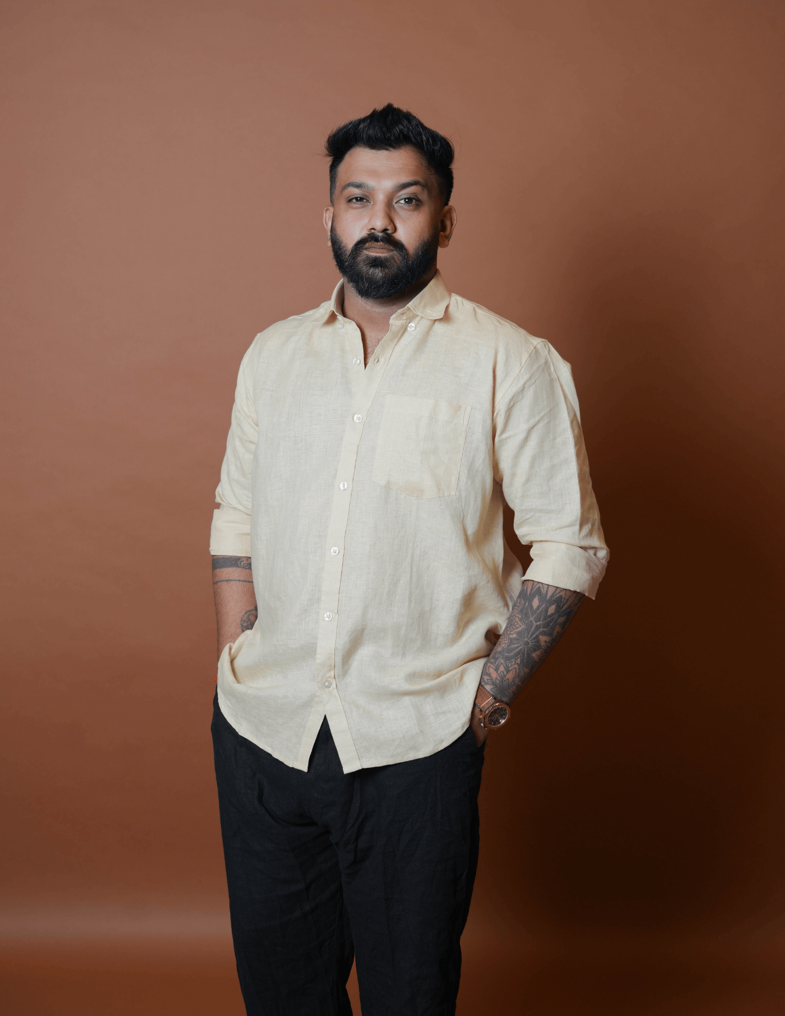 Regular Collar | Pure Linen Shirt