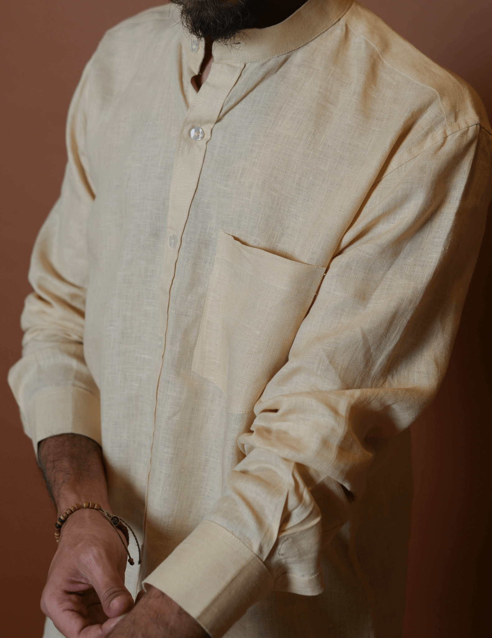 Chinese Collar | Pure Linen Shirt