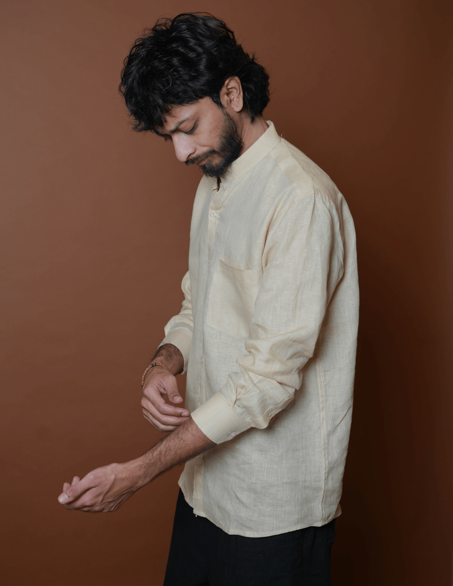 Chinese Collar | Pure Linen Shirt