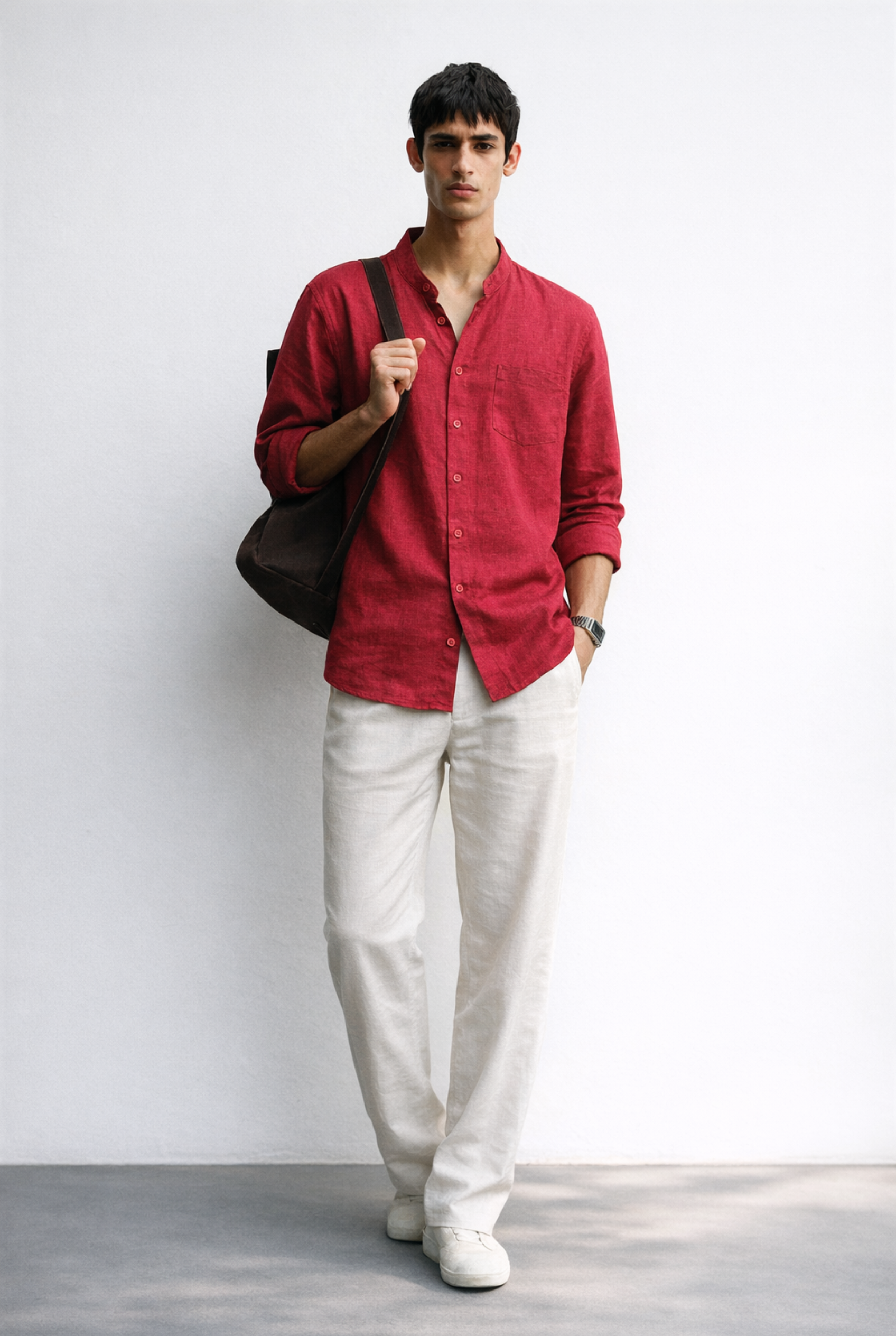 Chinese Collar | Pure Linen Shirt
