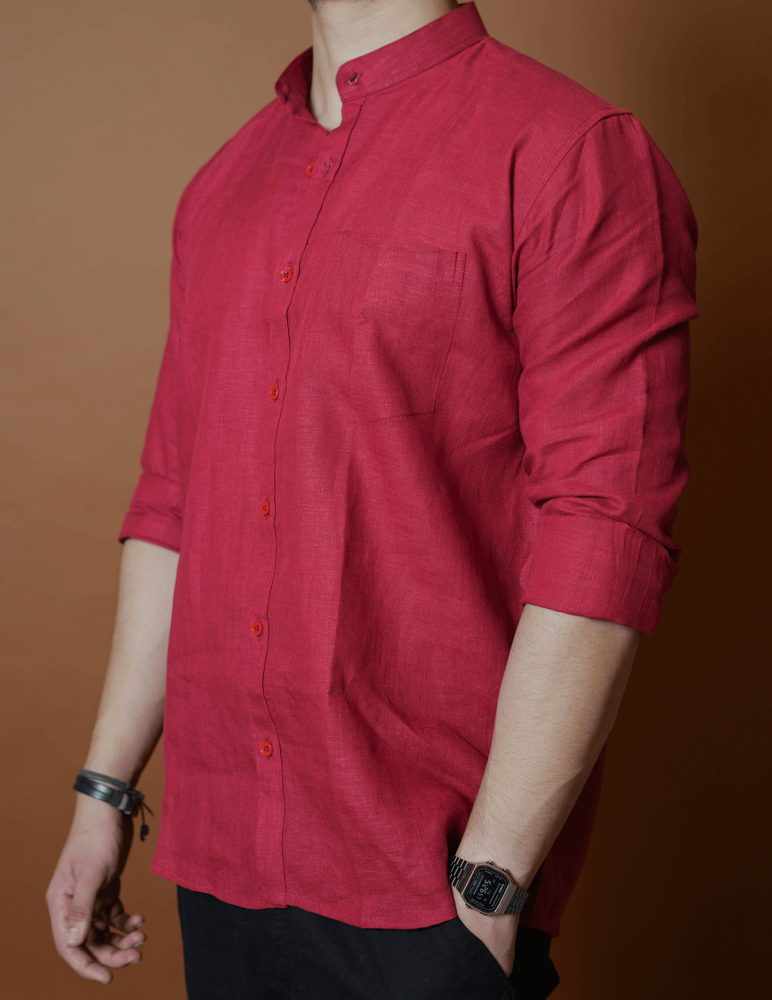 Chinese Collar | Pure Linen Shirt