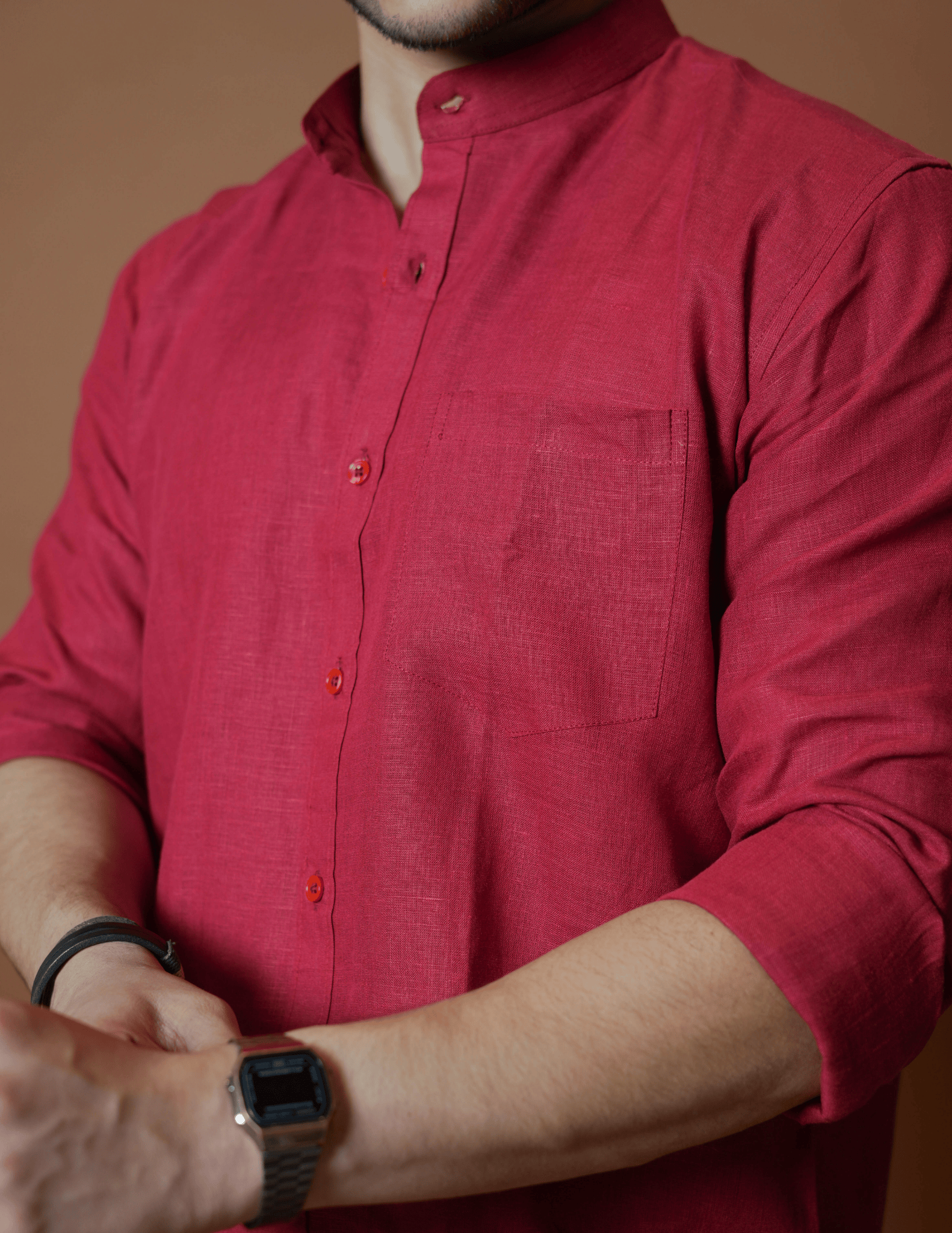 Chinese Collar | Pure Linen Shirt