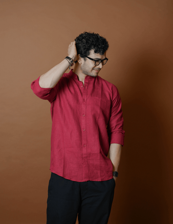 Chinese Collar | Pure Linen Shirt