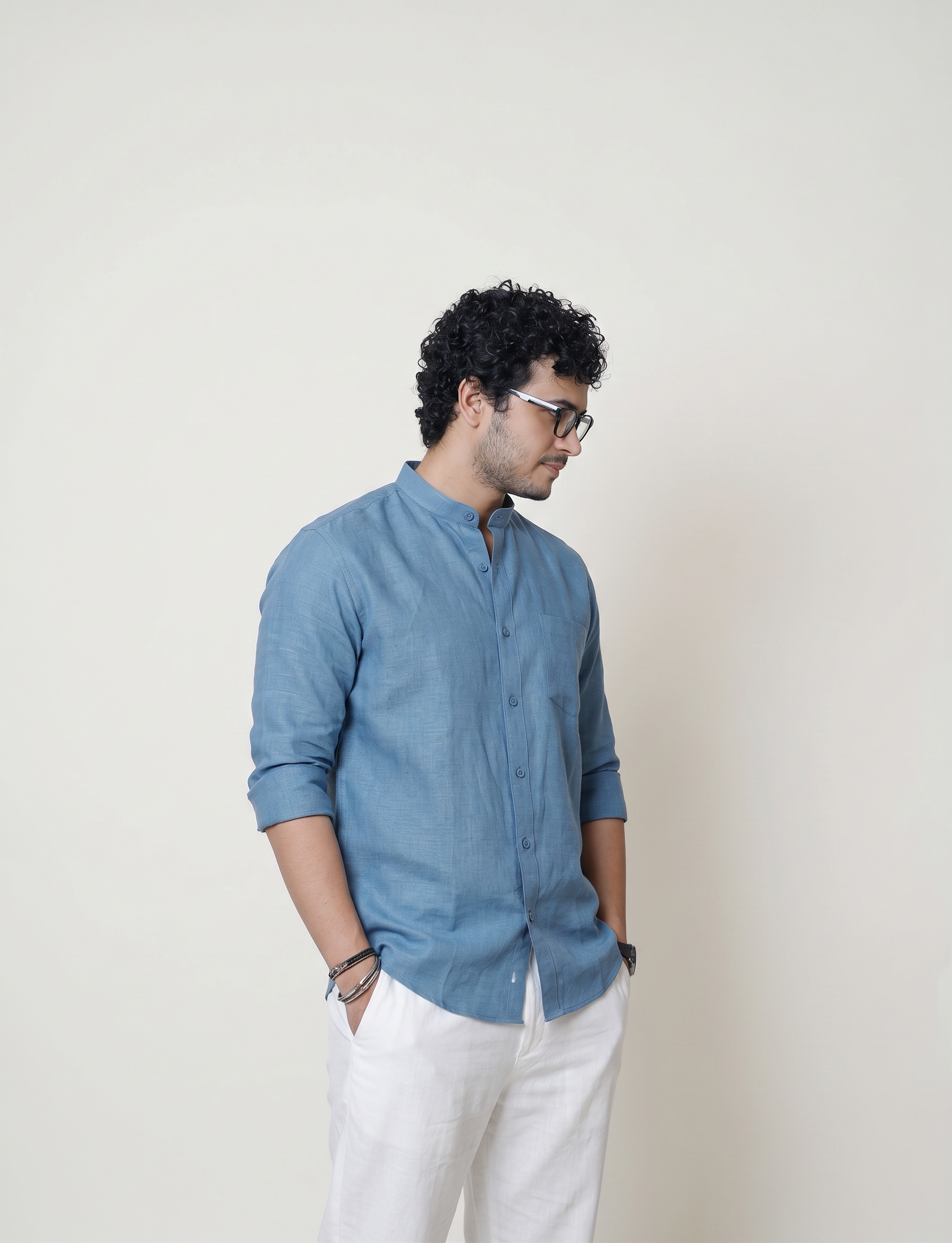 Chinese Collar | Pure Linen Shirt