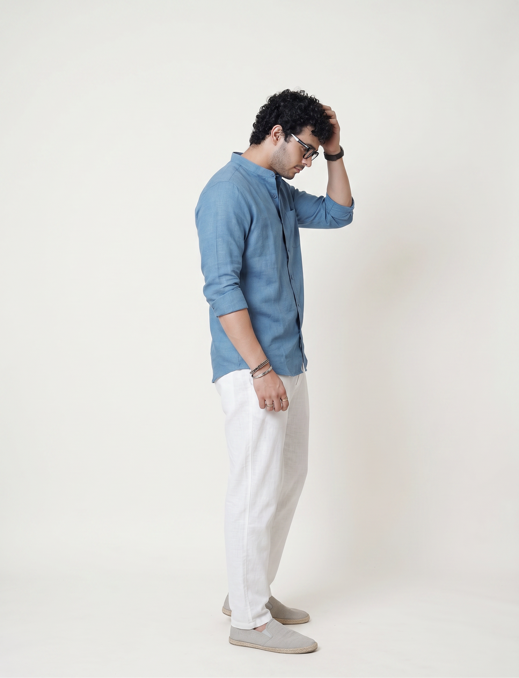 Chinese Collar | Pure Linen Shirt
