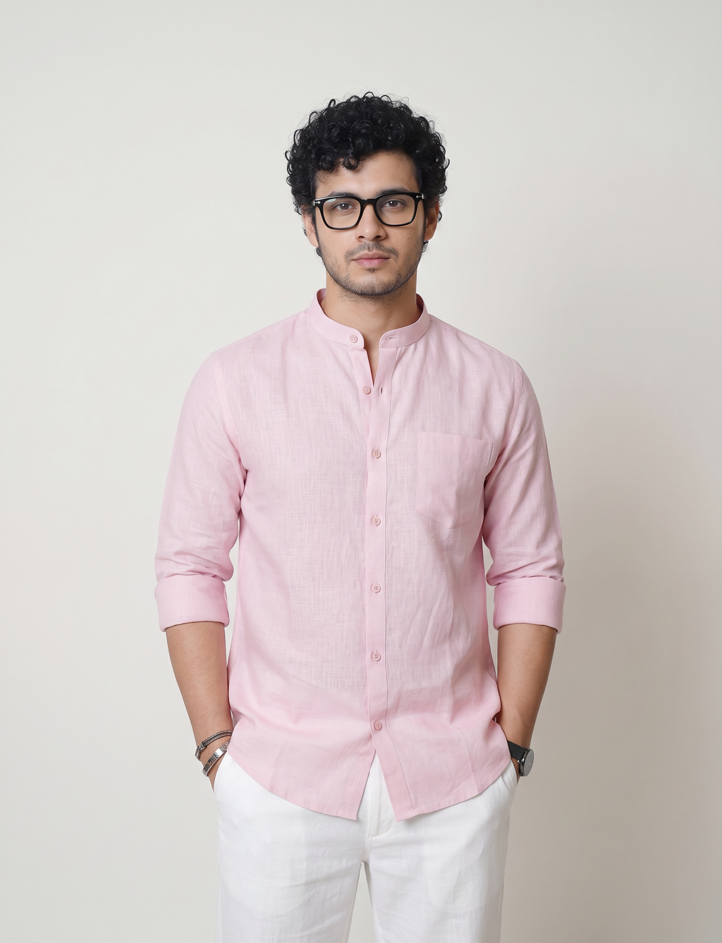 Chinese Collar | Pure Linen Shirt
