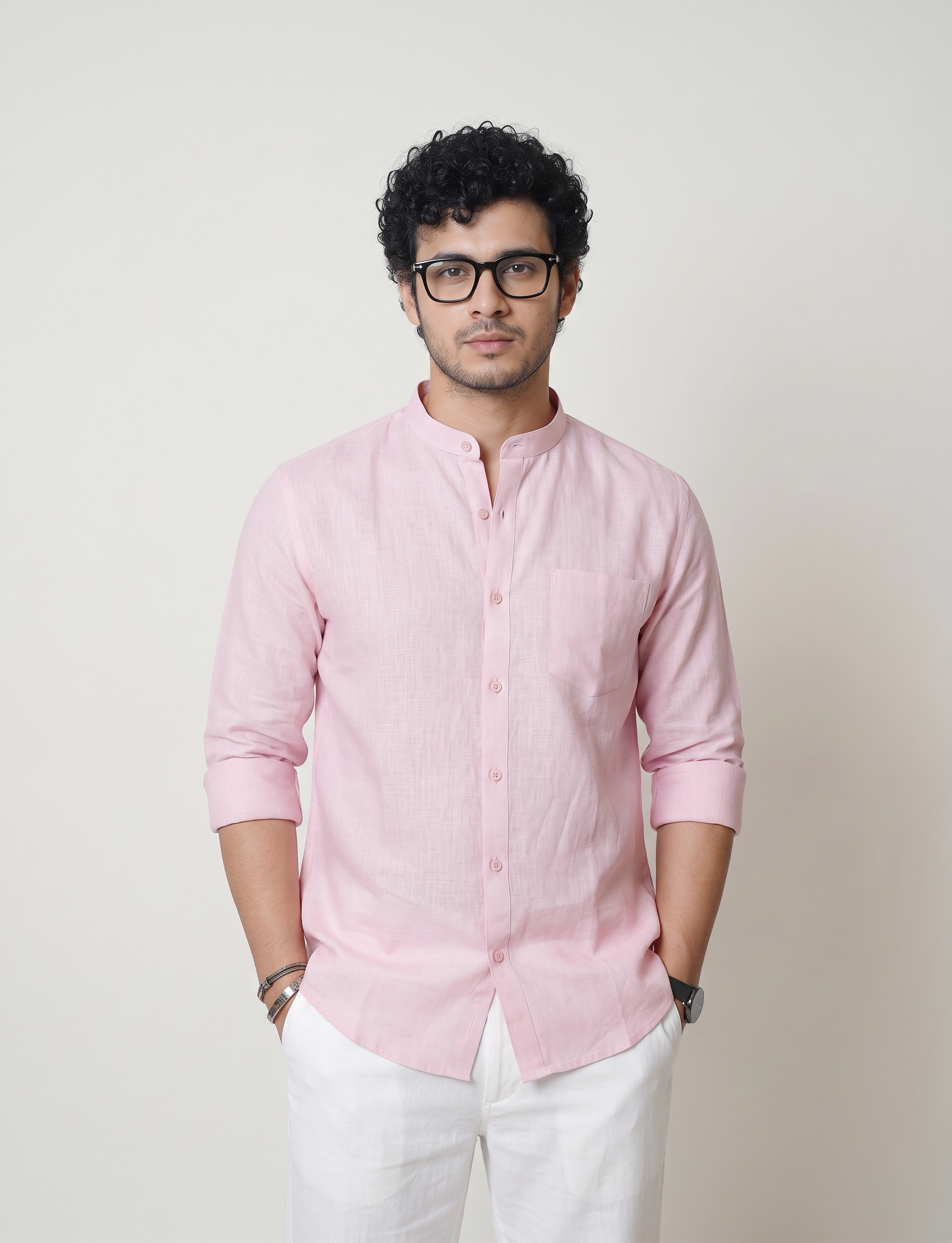 Chinese Collar | Pure Linen Shirt