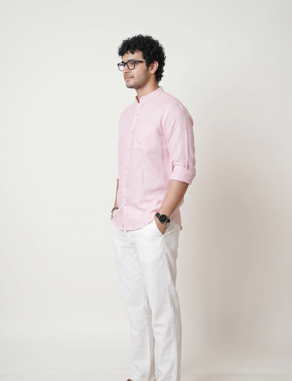 Chinese Collar | Pure Linen Shirt