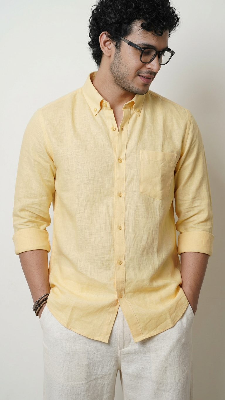 Regular Collar | Pure Linen Shirt