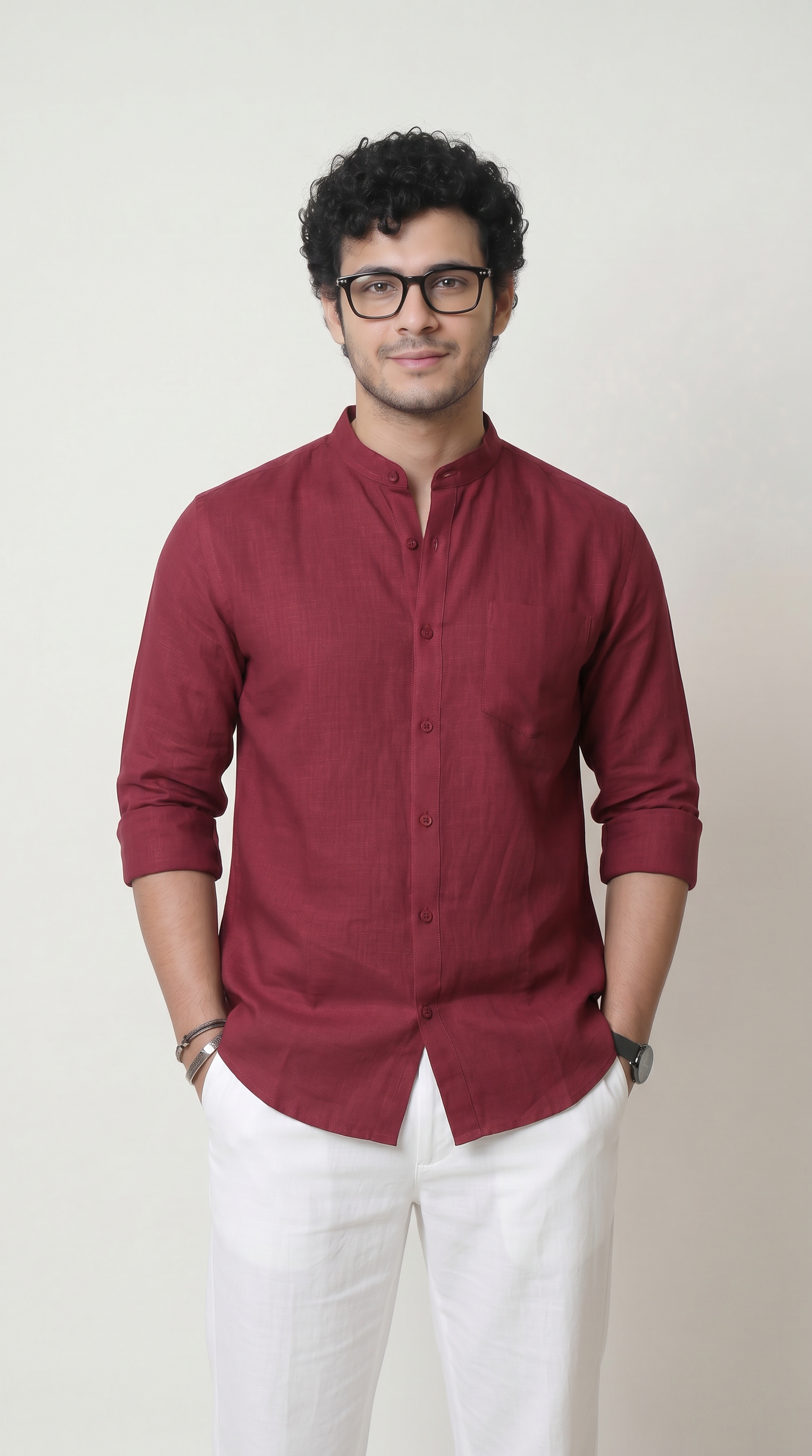 Chinese Collar | Pure Linen Shirt