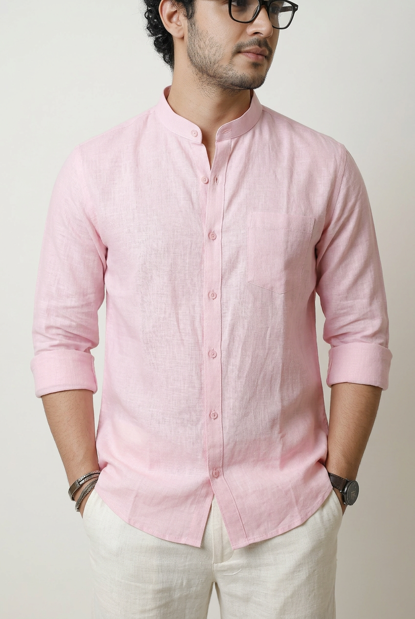 Chinese Collar | Pure Linen Shirt
