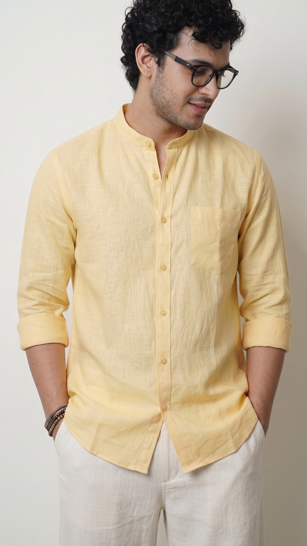 Chinese Collar | Pure Linen Shirt