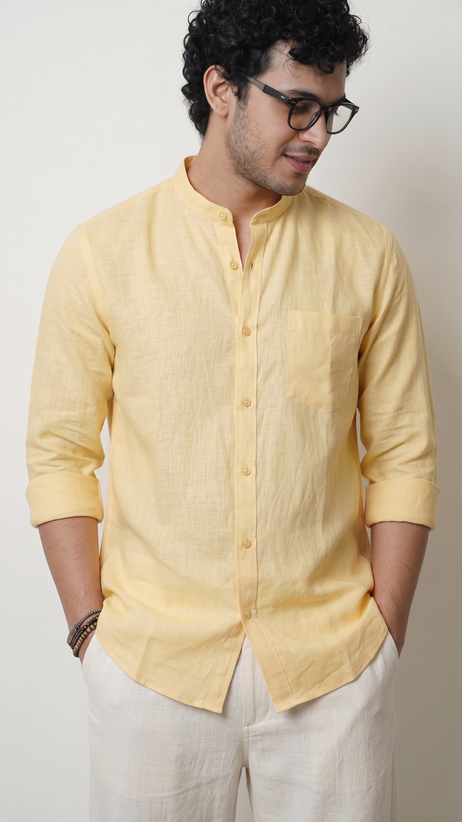 Chinese Collar | Pure Linen Shirt