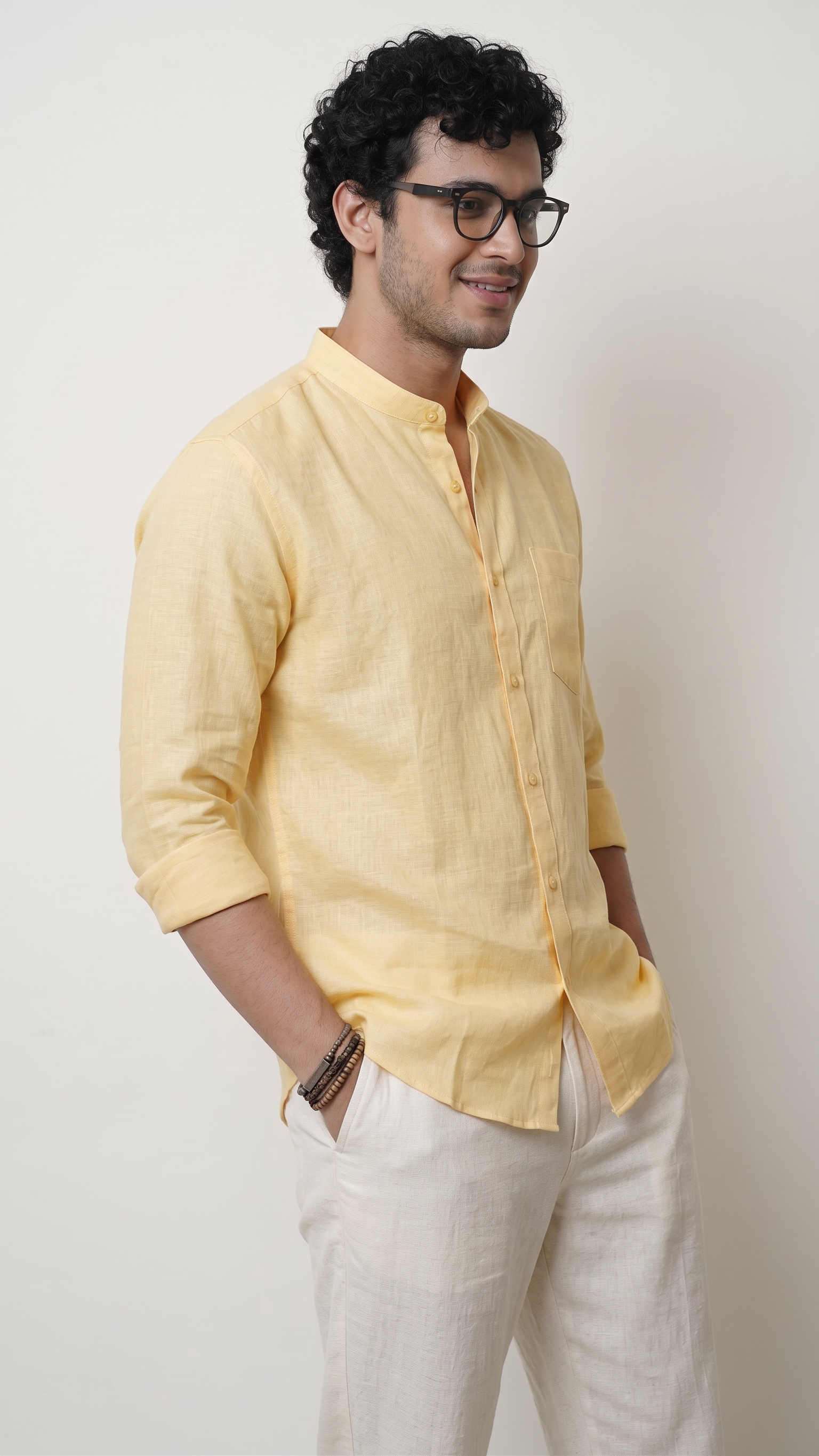Chinese Collar | Pure Linen Shirt