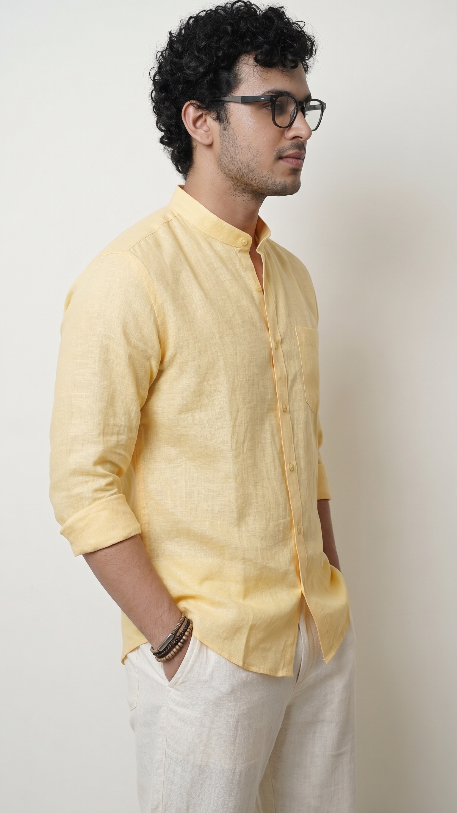 Chinese Collar | Pure Linen Shirt
