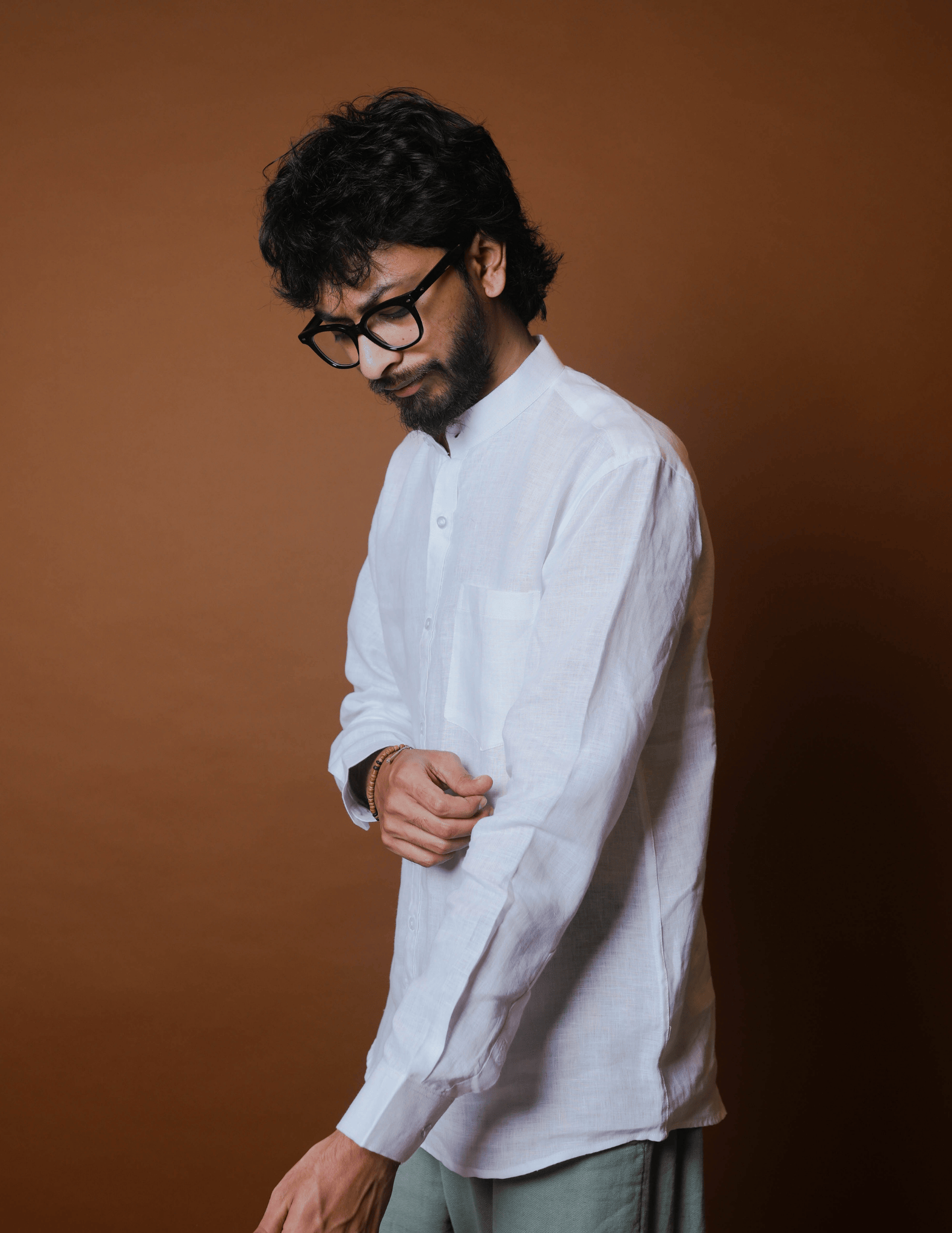 Chinese Collar | Pure Linen Shirt
